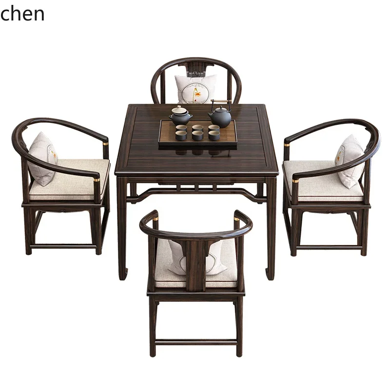 YFY  new Chinese ebony solid wood eight immortals table combination square living room home dining table