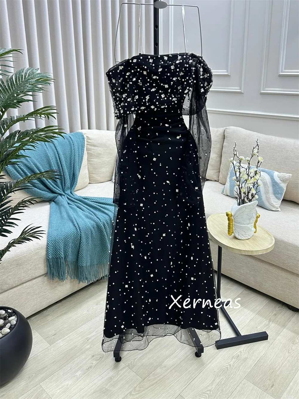 Customized Simple Sequined Pleat A-line Off-the-shoulder Long Dresses Bespoke Occasion Party Formal Exquisite