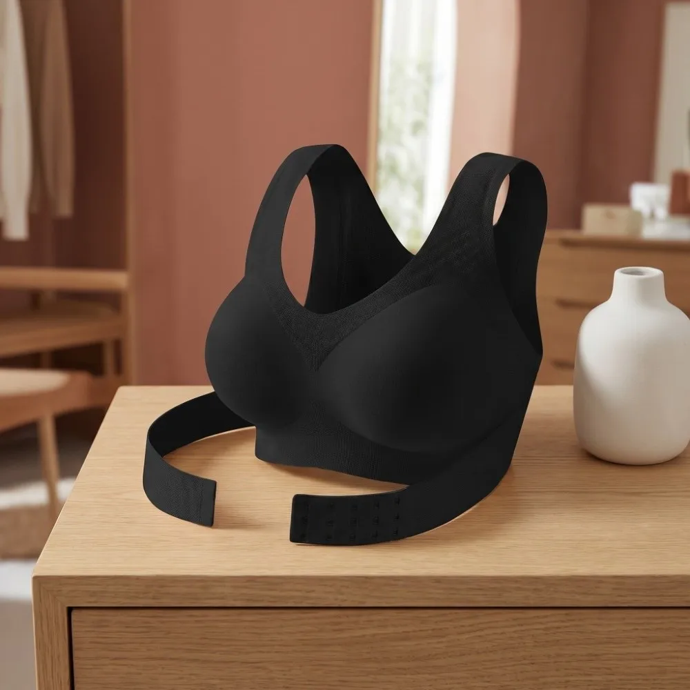 Posture Corrector Seamless Push Up Bra Cross Back Shockproof Gathered Wireless Bra Lingerie Anti-sagging Underwear Women - view 2