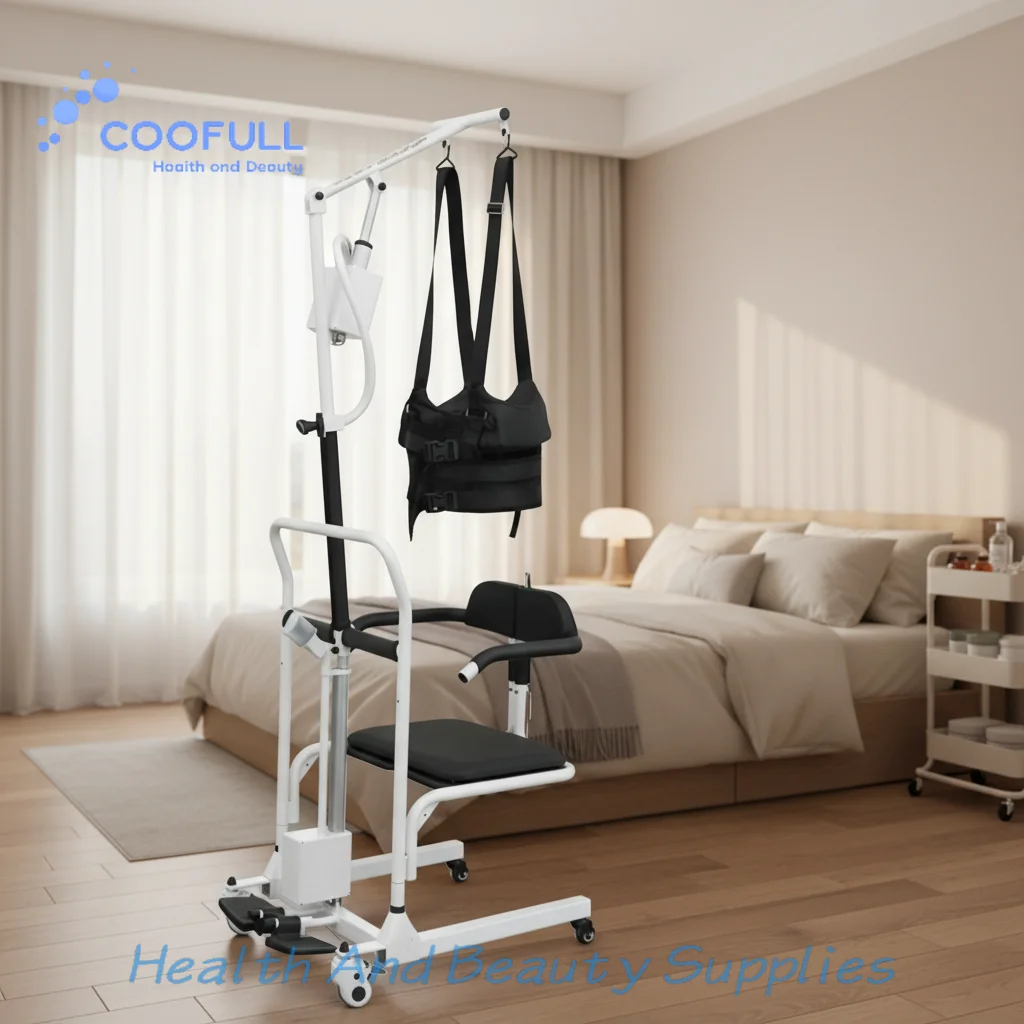Coolfull Disabled Paralyzed Patient Home Care Lifting Transfer Commode Toilet Chair Wheels Handicapped Medical Safety Adjustable