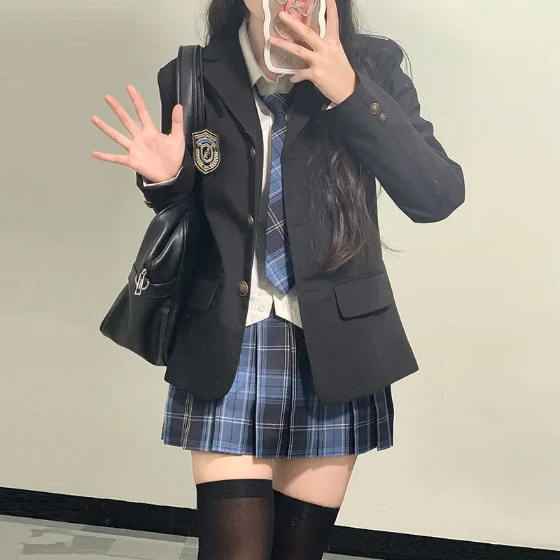 College-style School Uniform for Female Students, JK Suit, Basic Style, Autumn/winter Suit Jacket Set, Performance Costume.