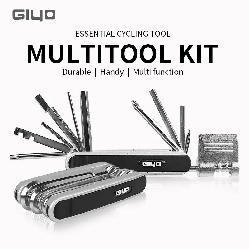 Giyo 12 in 1 Bicycle Repair Tools Kit Hex Spoke Cycling Screwdrivers Tool Tyre Lever Allen Wrench MTB Mountain Bike Tools