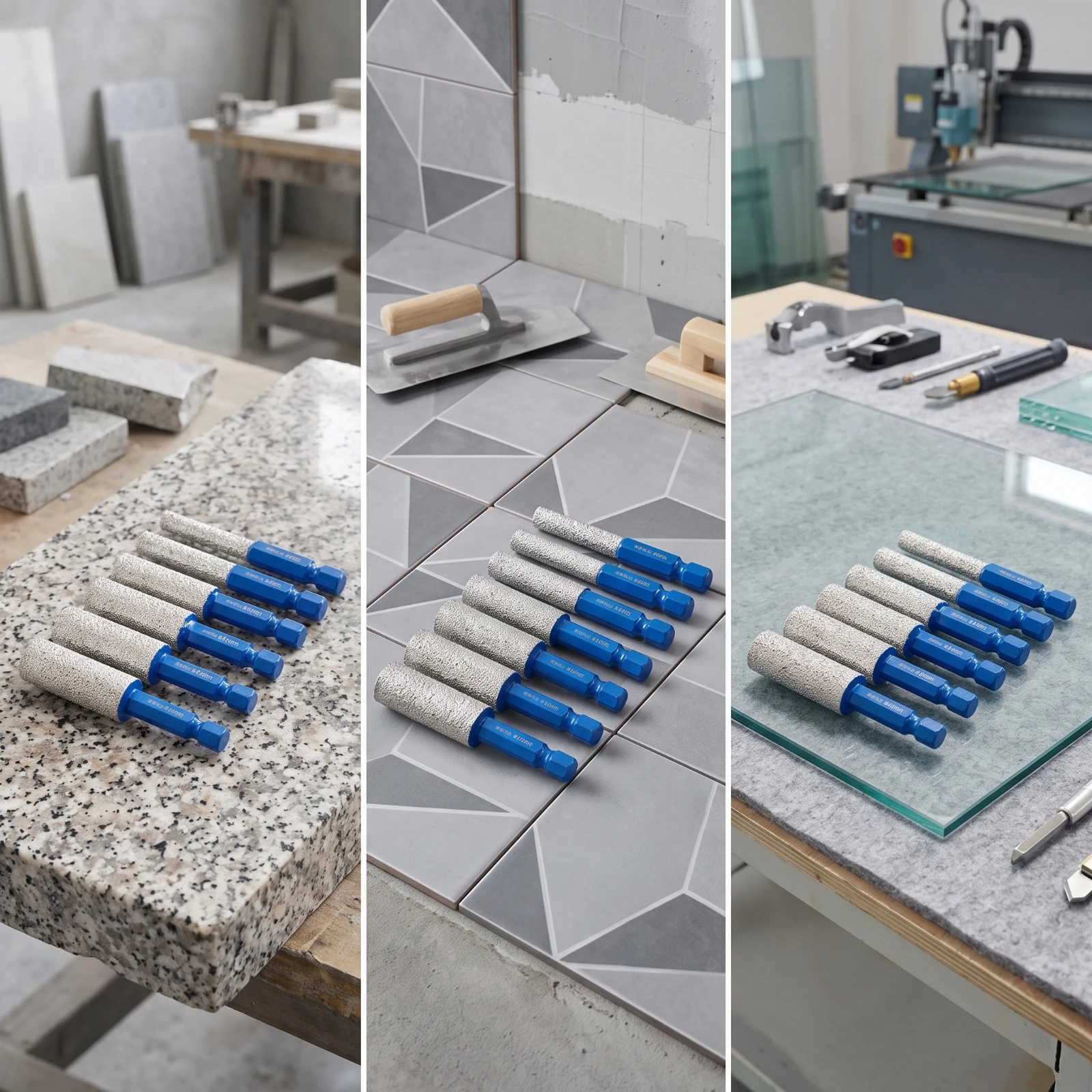 6 Pieces Diamond Hole Saw Rapid-Swap Hole Saw with Hex Shank Dry Drill Bit Accurate Smooth for Tilers, Tile Installation