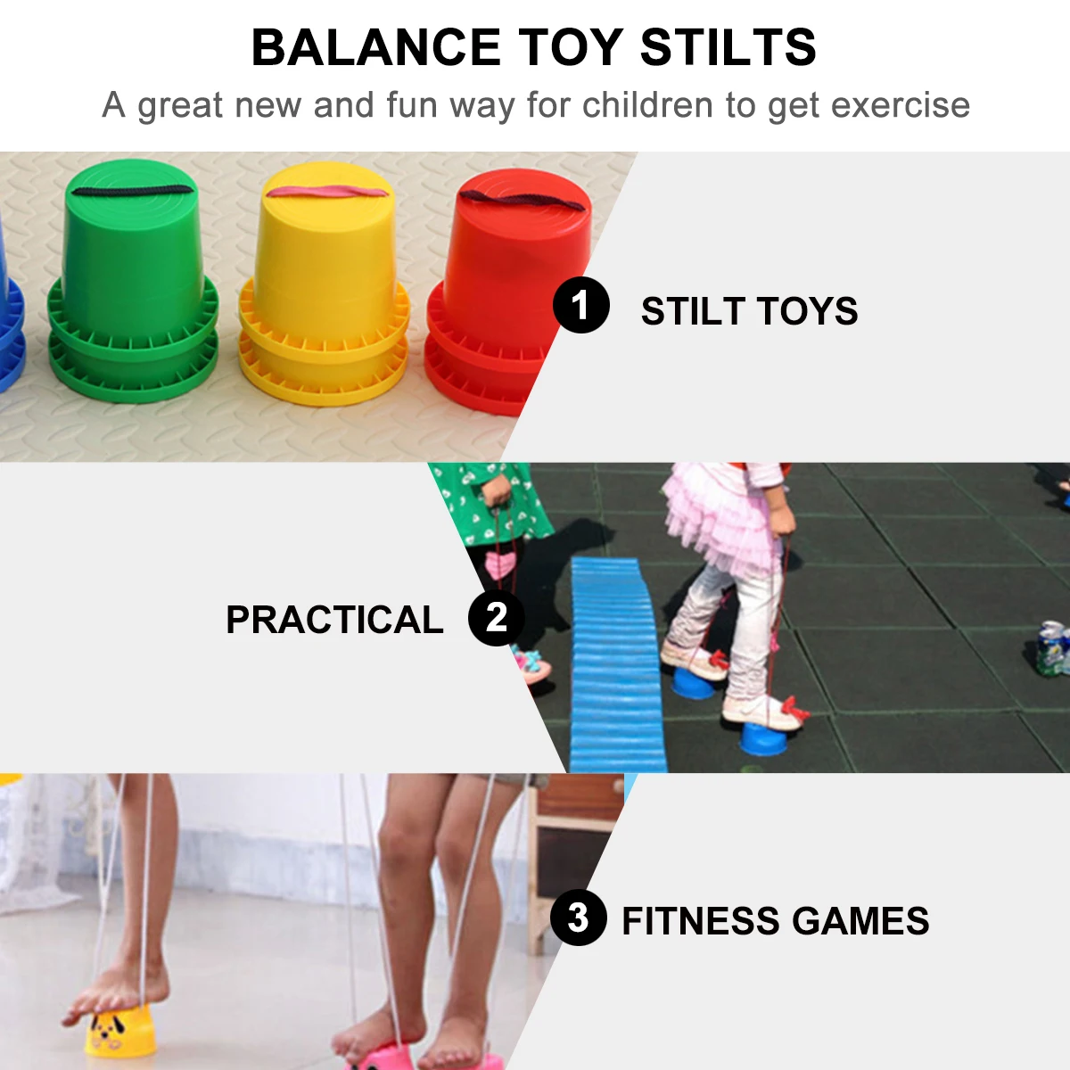 Équipement d'entraînement sensoriel, jouet de sport pour enfants, jouets d'extérieur, échasses pour enfants, 4 pièces