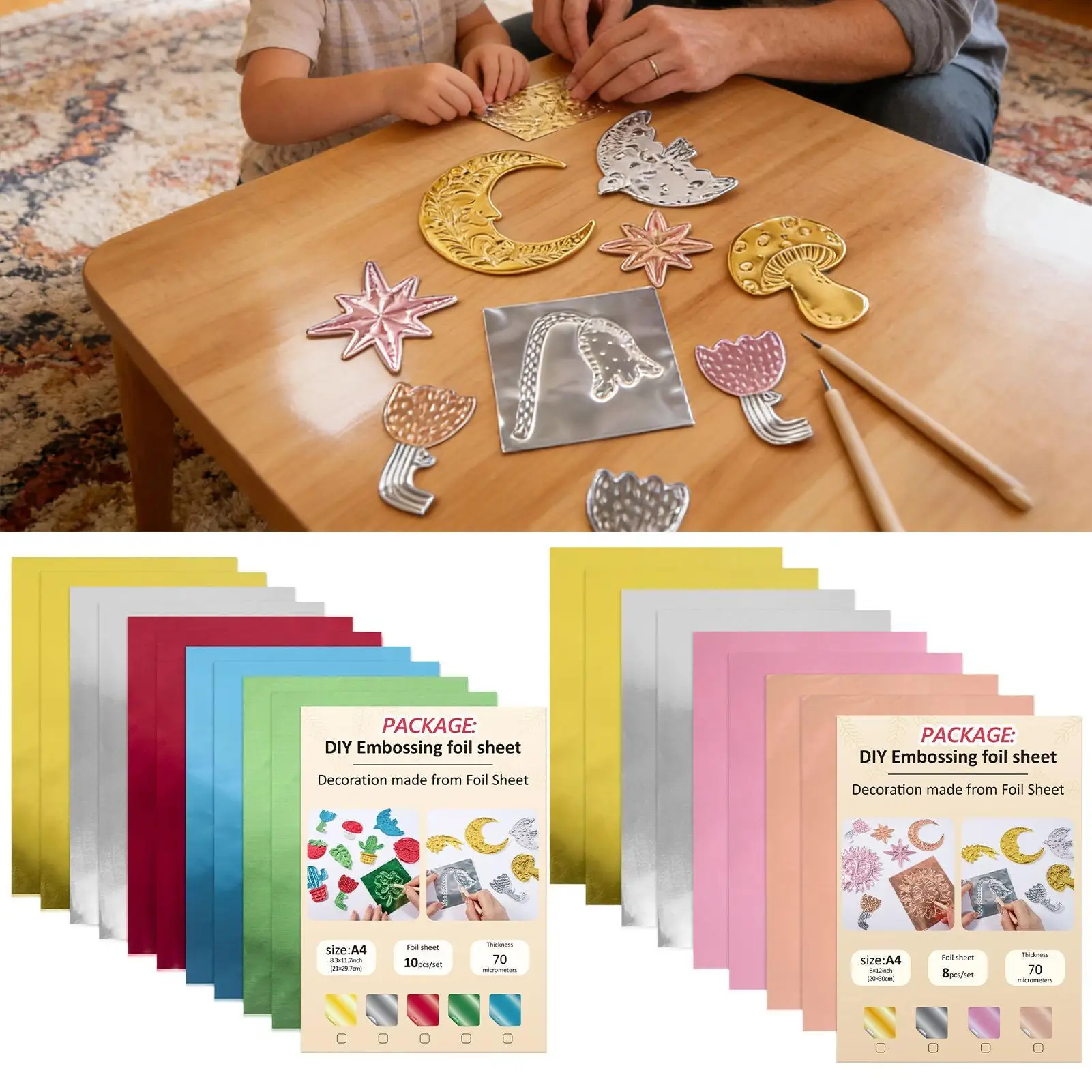 Metal Embossing Sheets Aluminum Stamping Sheets Multifunctional Embossing Foil For Handcrafts Home Scrapbooking School Classroom