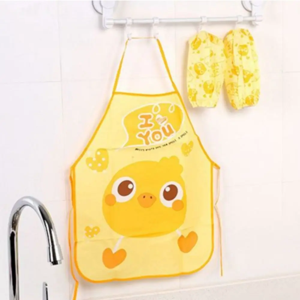 New Waterproof Apron Antifouling Gown Bib Cartoon Kitchen Painting Smock Apron for Child Household Cleaning Tools & Accessories