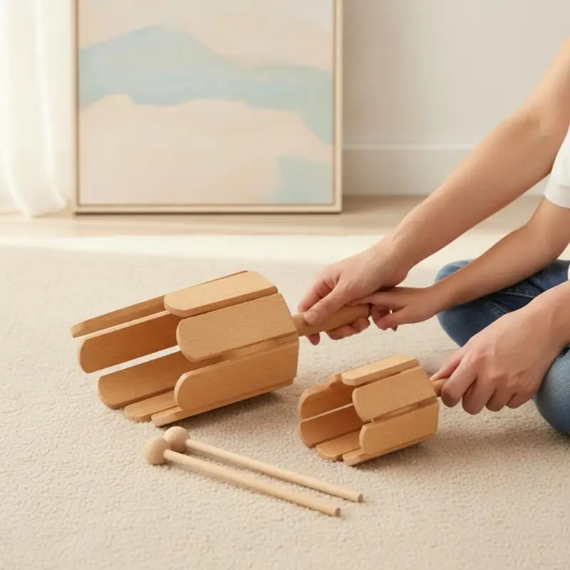 Wooden Percussion Multi Sound Tube Instrument Portable Rhythm Musical Toy for Toddlers Early Learning Home Kindergarten Use