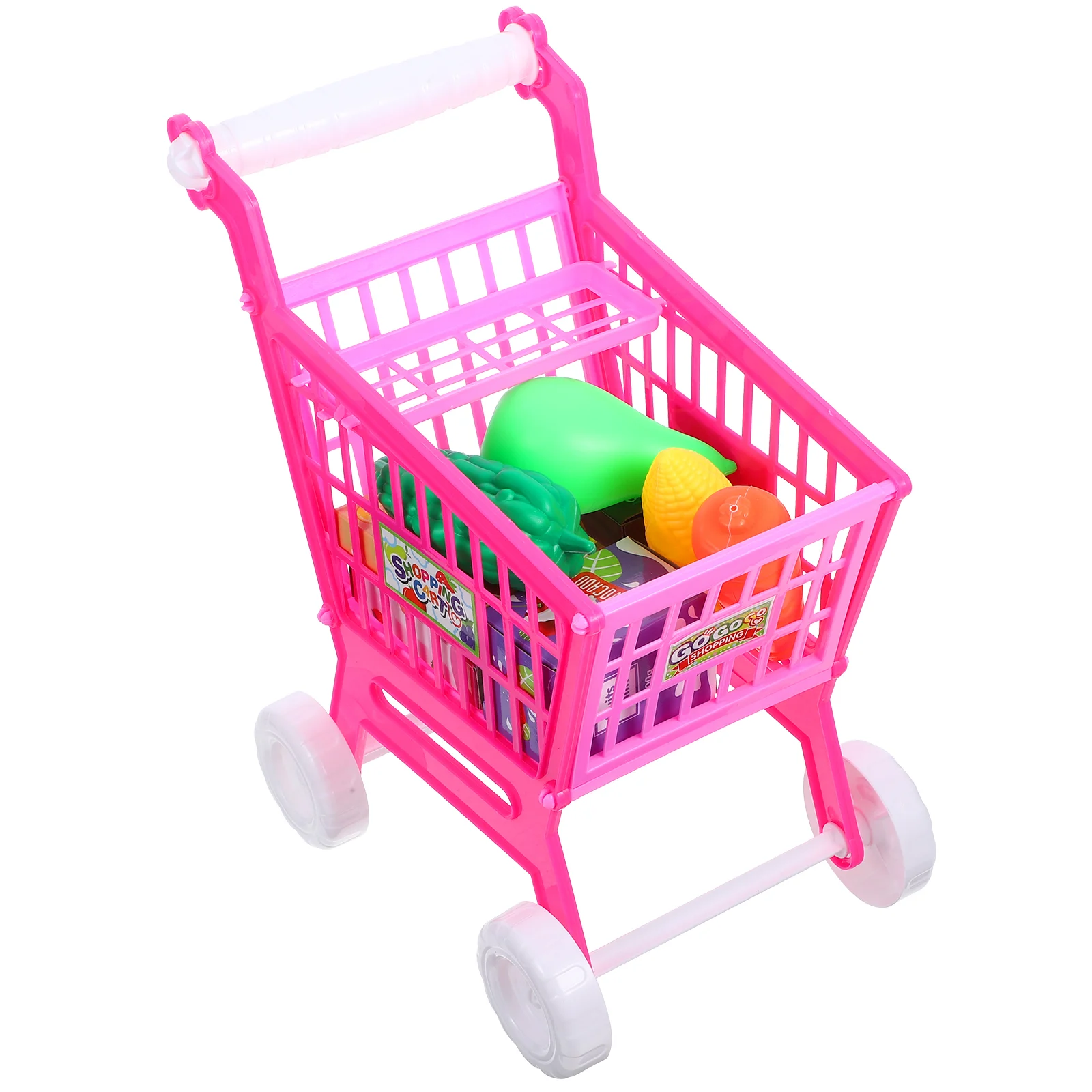 

Shopping Utility Cart Toy Shopping Kidsmini For Grocery Trolley Simulation Toddler Storage Playing Rack Store S Simulated