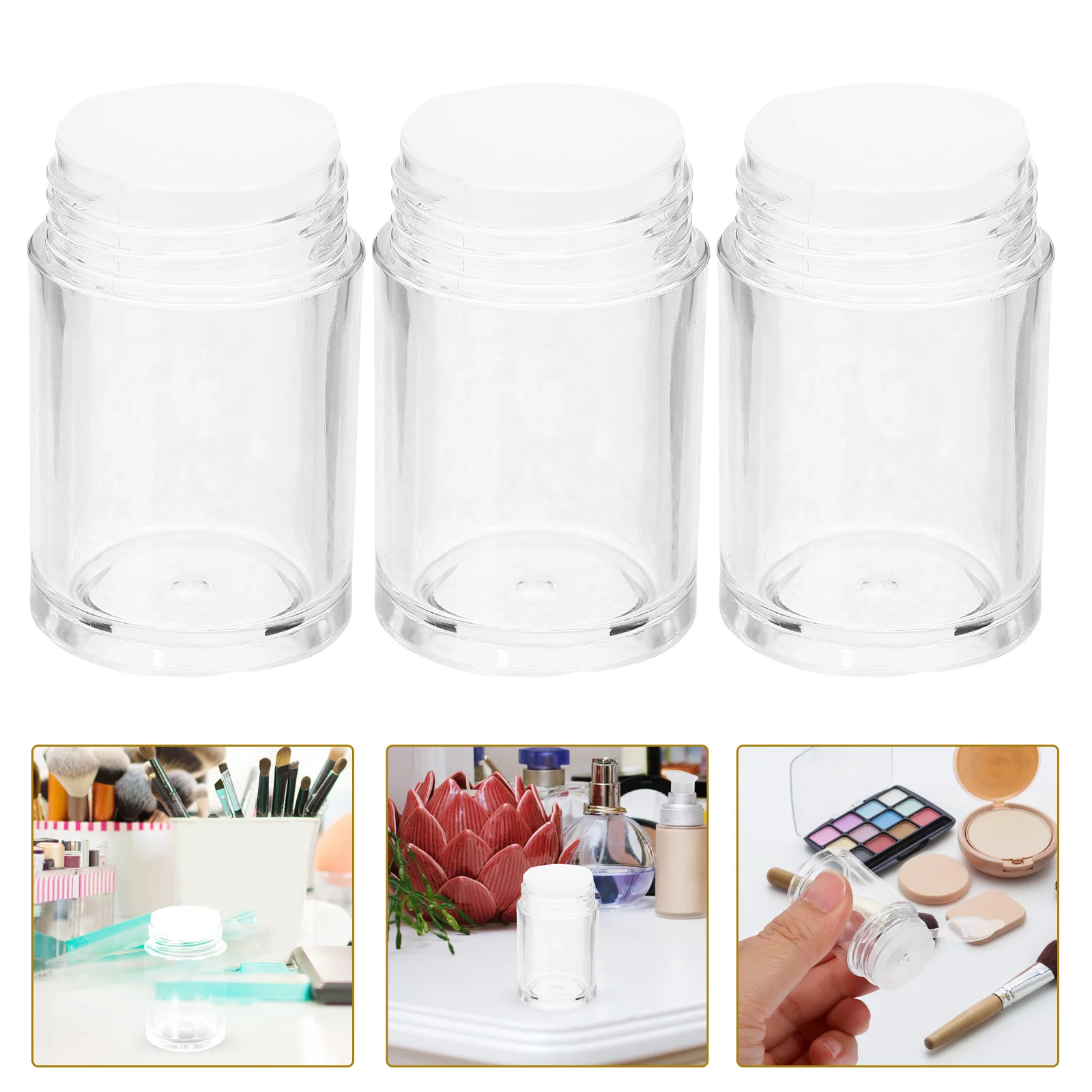 6-delige losse poederfles bulk plastic flessen draagbare lege cosmetica container reizen schoonheid tool