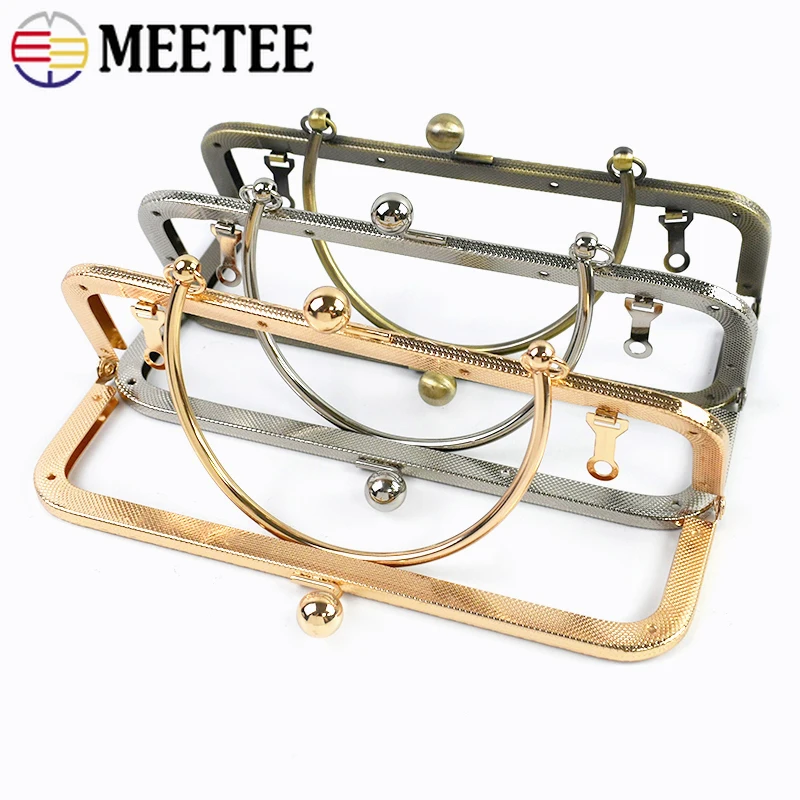 

1/2/5Pcs 20.5cm Metal Bags Handles Purse Frame Wallet Kiss Clasp Handbags Decor Closure Lock Clips Handle DIY Bag Accessories
