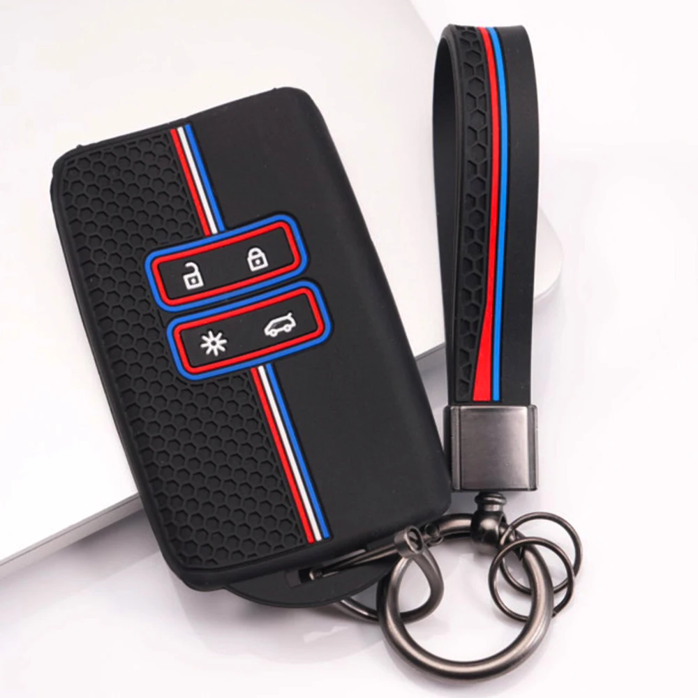 Remote Key Protector With Lanyard For Renault Clio Megane Scenic Kangoo Captur Duster Logan Sandero Symbol Koleos Fluence