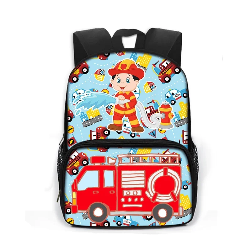 Cartoon Firetruck Car Excavator Tractor Backpack for Boy Girl Rucksack Children School Bags Kids Kindergarten Backpack Book Bag