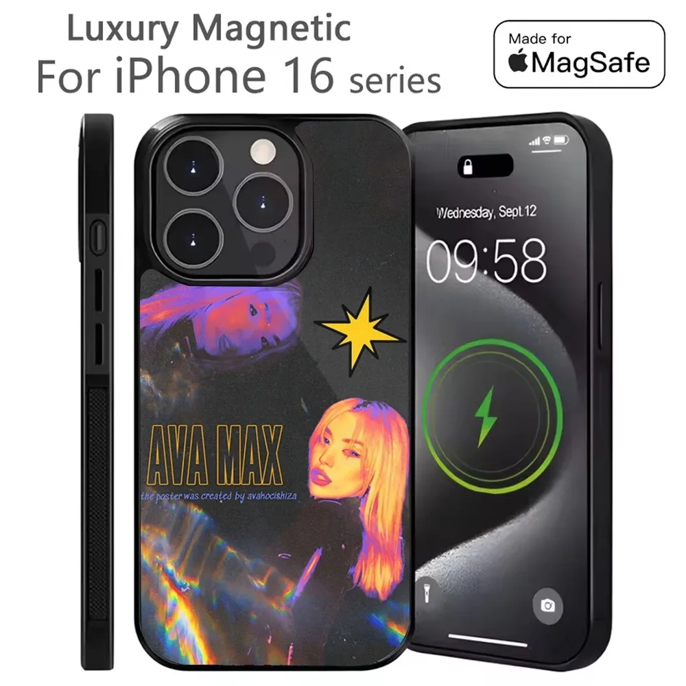 

Pop Singer A-Ava Max Phone Case For iPhone 16,15,14,13,12,11,Plus,Pro,Max Mini Magsafe Magnetic Wireless Charging