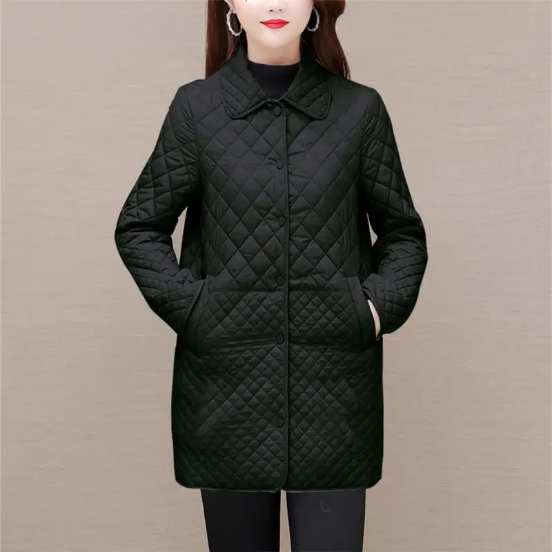 Winter Women\'s Clothing Quilted Jacket Vintage Warm Parkas Lightweight Loose Design Coats Big Size Long Sleeve Single-breasted