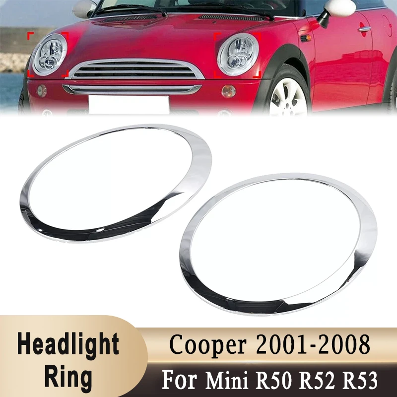 

Для Mini Cooper R50 R53 2001-2006 Cabrio R52 2004-2008 корпус фары кольцо крышка отделка украшение 63126917835 63126917836
