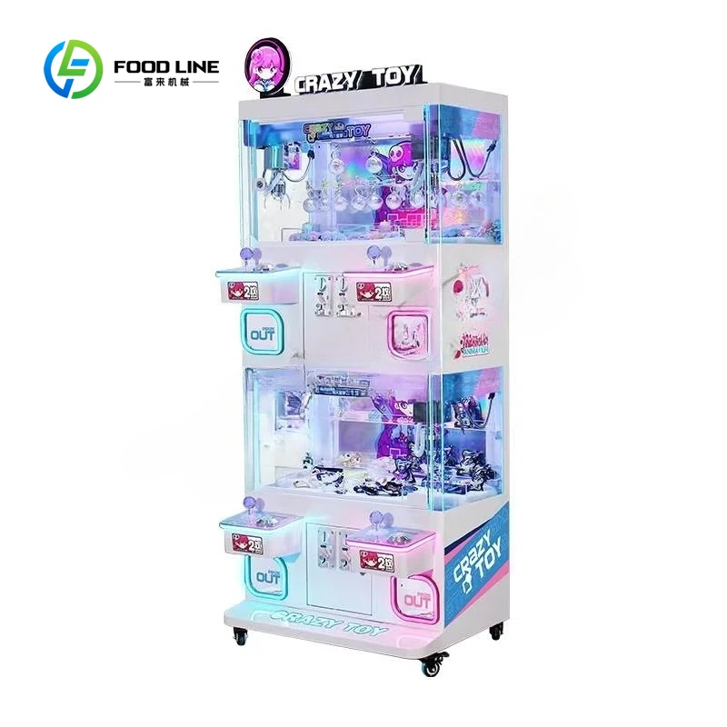 Customized New Design Coin Operated 4 Players Claw Machine Kids Small Prize Toys Crane Vending  Arcade Amusement Claw Machine