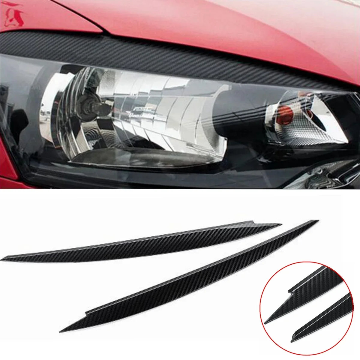 

2 х накладки на крышку для бровей и век для VW Golf 7 VII GTI GTD R MK7 2013-2017, привлекательное шоу из углеродного волокна, простая установка