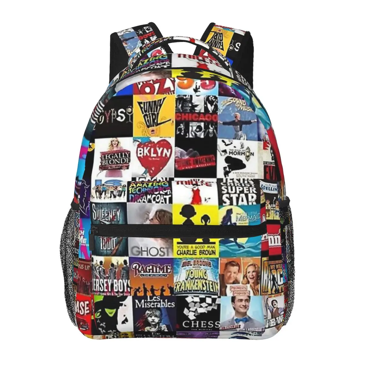 

Musicals Collage Leggings Backpacks Boys Girls Bookbag Students School Bags Cartoon Kids Rucksack Shoulder Bag Large Capacity