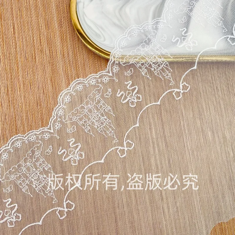Milk Fiber Lace Trim Barcode Embroidery Net Lace Sewing Dress DIY Craft Bridal Gown Home Decor Supplies Handmade Ribbon Craft