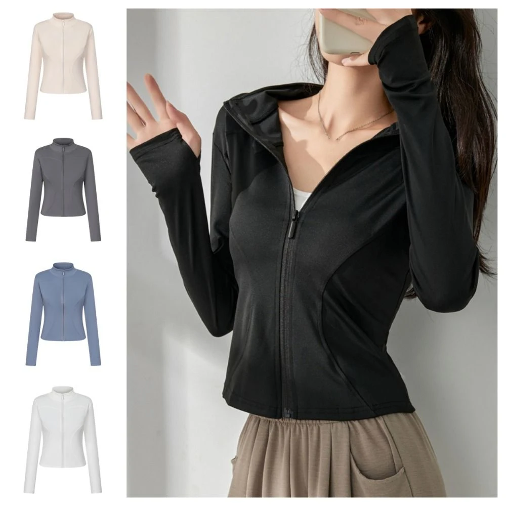 

Breathable Ice Silk Sun Protection Clothing Anti UV Slim Fit Sunscreen Jacket Women Gym Yoga Outdoor Sunblock Coat Summer