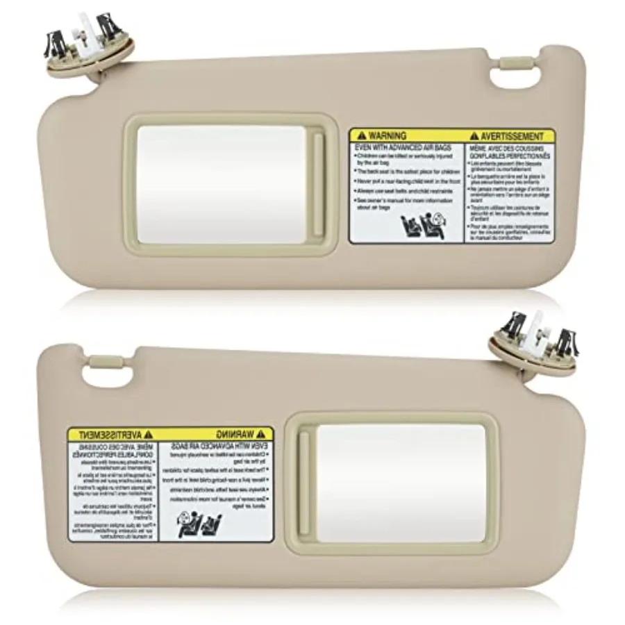 

Left and Right Sun Visor with Vanity Light for 2006-2013 Toyota RAV4, Driver and Passenger Side Sunvisor Replacement 74320-4250