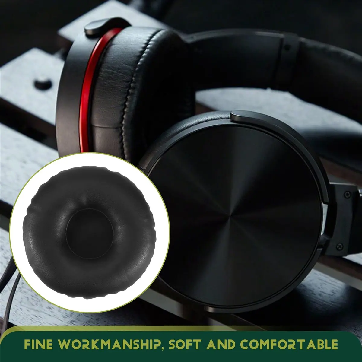 SCLS 2PCS Replacement Ear Pads Compatible for So- MDR-XB450AP / XB550 / XB650 - Earpads Set for Headphones - Black