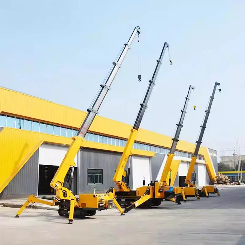 Crawler Spider Crane Compact Hydraulic Remote-Controlled Spider Crane Hybrid-Powered Crane 360° Rotating Boom(Customized)
