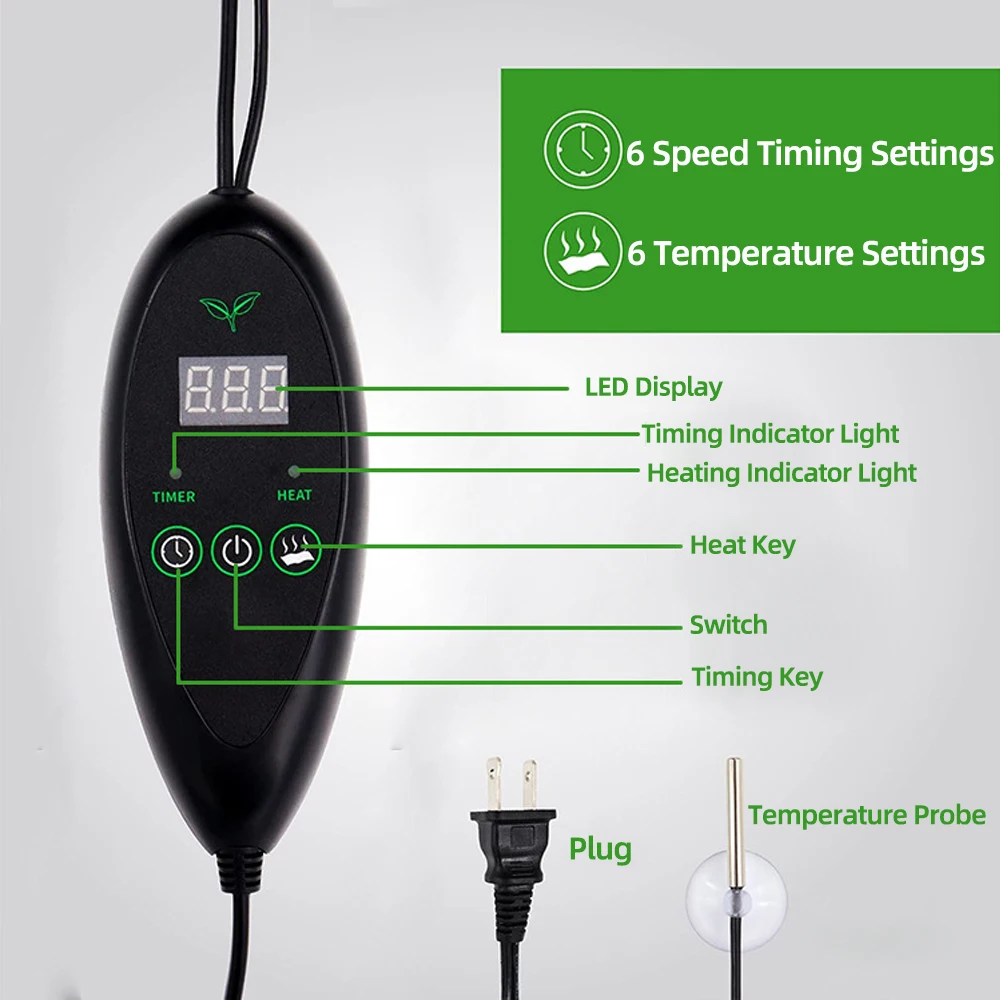 SixStage قابل للتعديل الشتلات درجة الحرارة الحرارة حصيرة نباتات داخلية إنبات لوحة التدفئة مقاوم للماء انتشار استنساخ كاتب حصيرة