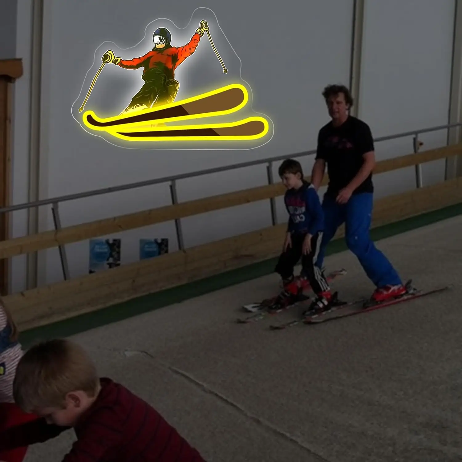 حار بيع مخصصة مصباح ليد النيون التزلج شعار جدار ديكور لبار الزفاف حانة الصالة الرياضية ملعب الأعمال بناء الإعلان #3