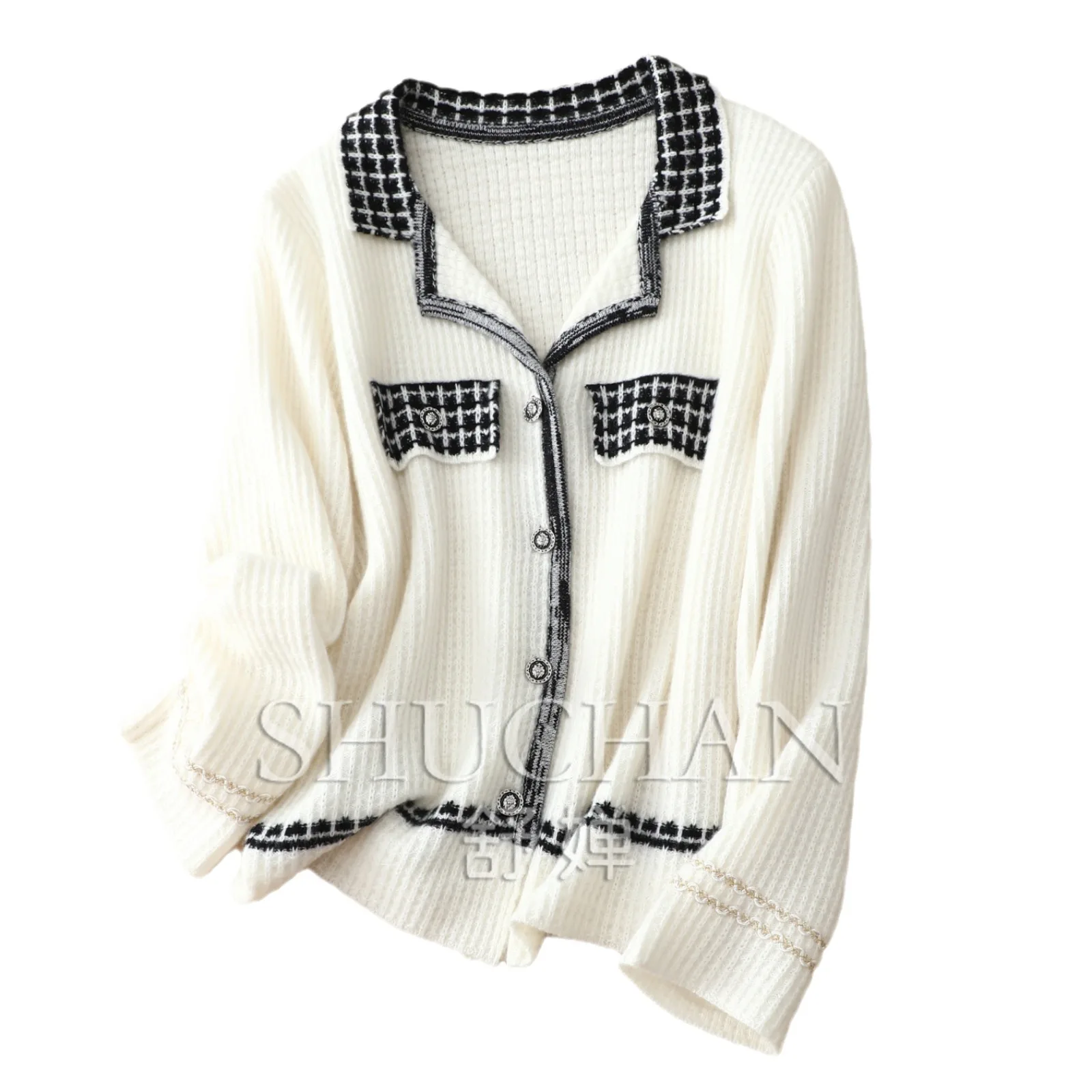 New Autumn and Winter Luxury 100% Cashmere Jacket Knitted Sweater Top Cardigan Casaco Feminino