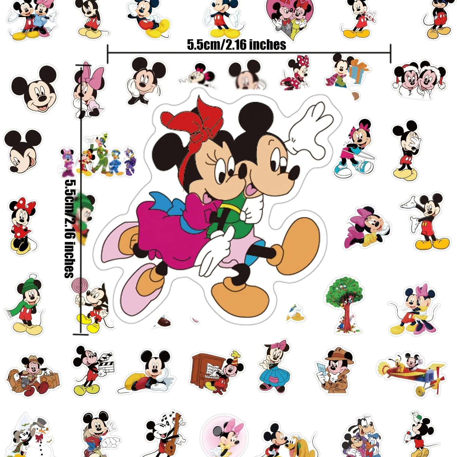 50 sztuk/zestaw Urocze naklejki graffiti z Myszki Miki Disneya, winylowe naklejki ścienne, romantyczne naklejki do dekoracji ścian sypialni