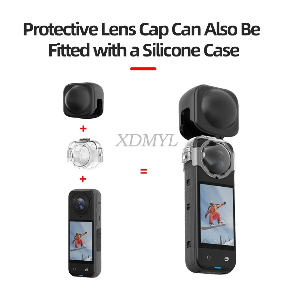 Anti-Fogging Lens Guard Cap para Insta360, Câmera esportiva panorâmica X4, Capa protetora transparente, Shell anti-risco, Acessórios