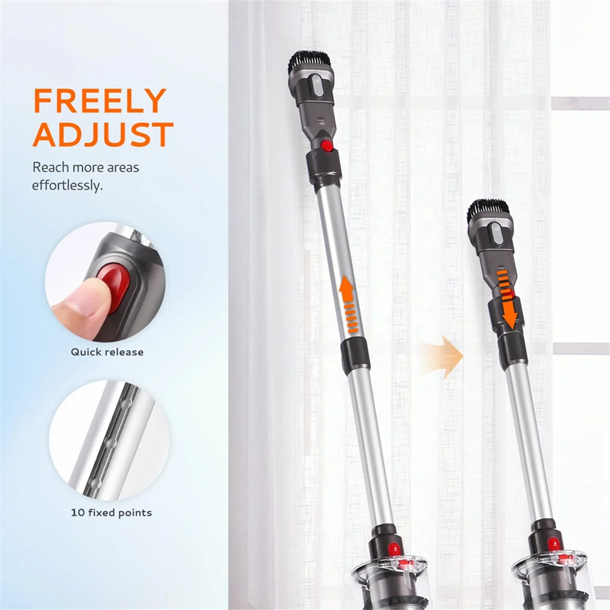 Varita extensible AC66 para aspiradora inalámbrica Dyson V7 V8 V10 V11 V15, accesorio versátil de repuesto para aspiradora -A