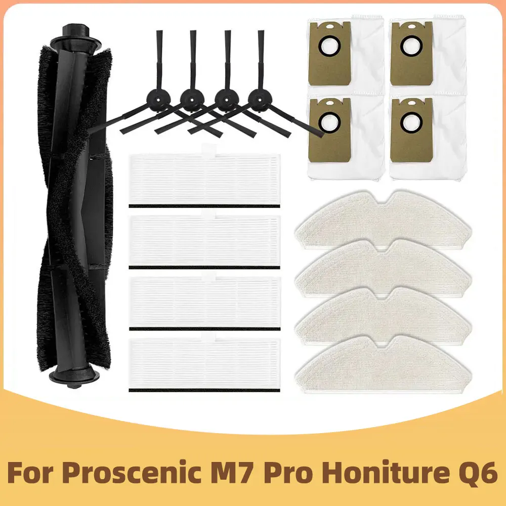 

Compatible For Proscenic M7 Pro Kyvol S31 Honiture Q6 Uoni V980 Plus Lenovo T1 Pro Part Main Side Brush HEPA Filter Dust Bag Mop