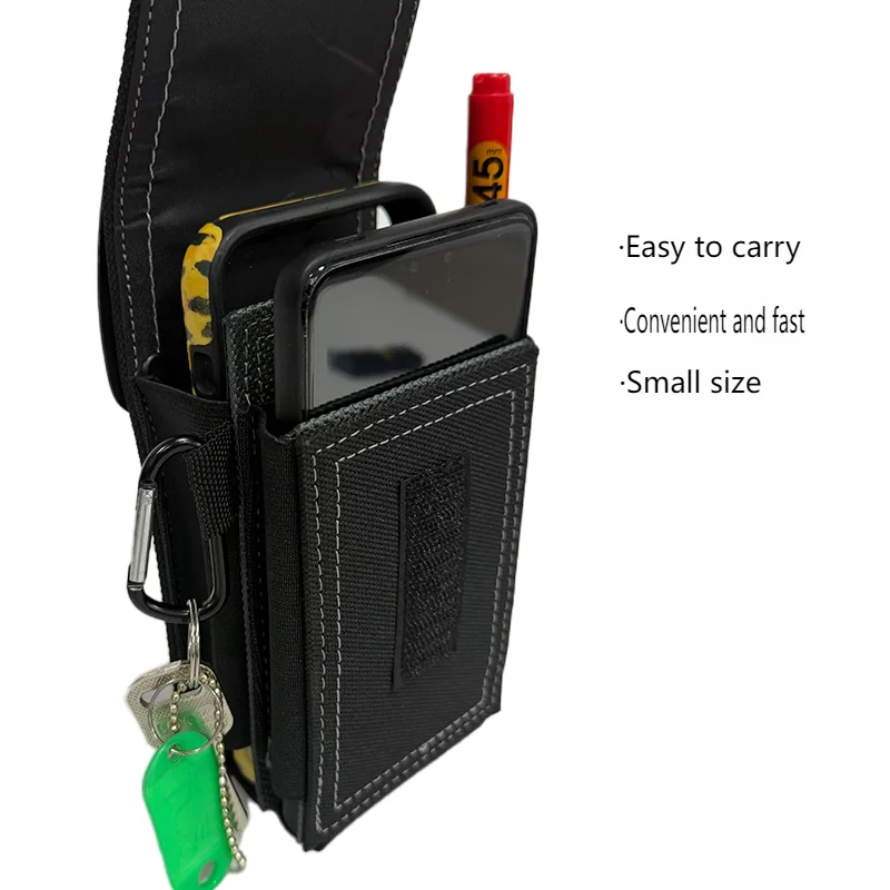 TOOLSTACK Multifunctional Quick Hang Phone Pocket Wear Resistant Belt Clip Cell Phone Pouch Heavy Duty Work Belt Phone Holder view 5