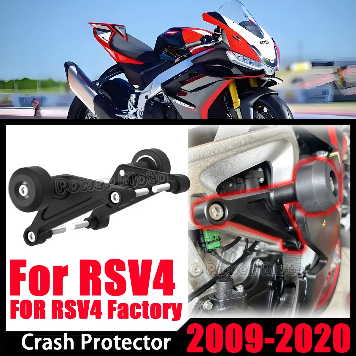 

Frame Sliders Crash Protector Motorcycle Parts Bobbin Falling Protection Pads For APRILIA RSV4 2009-2020 RF RR Factory APRC
