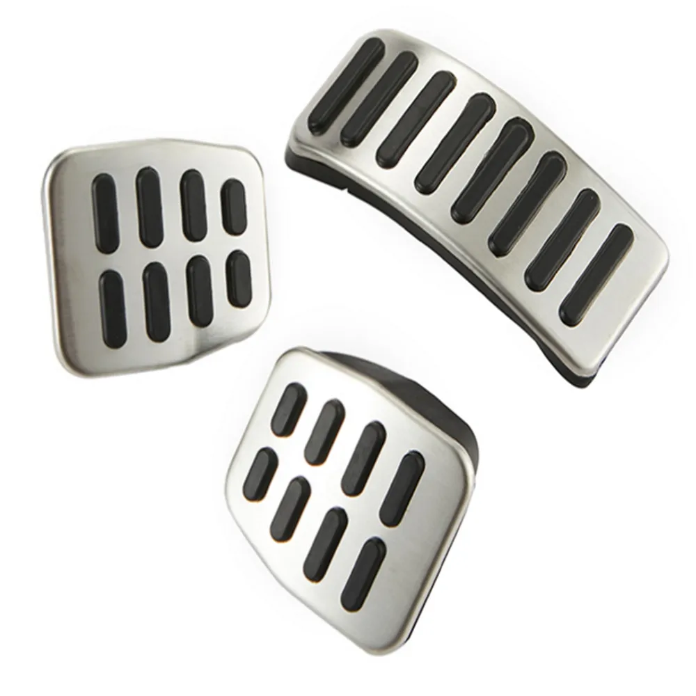 1 Set MT Car Gas Brake Pedal Cover Silver Stainless Steel Pedals For Volkswage Polo Bora Golf MK4 Jetta MK4 Lavida For Skoda