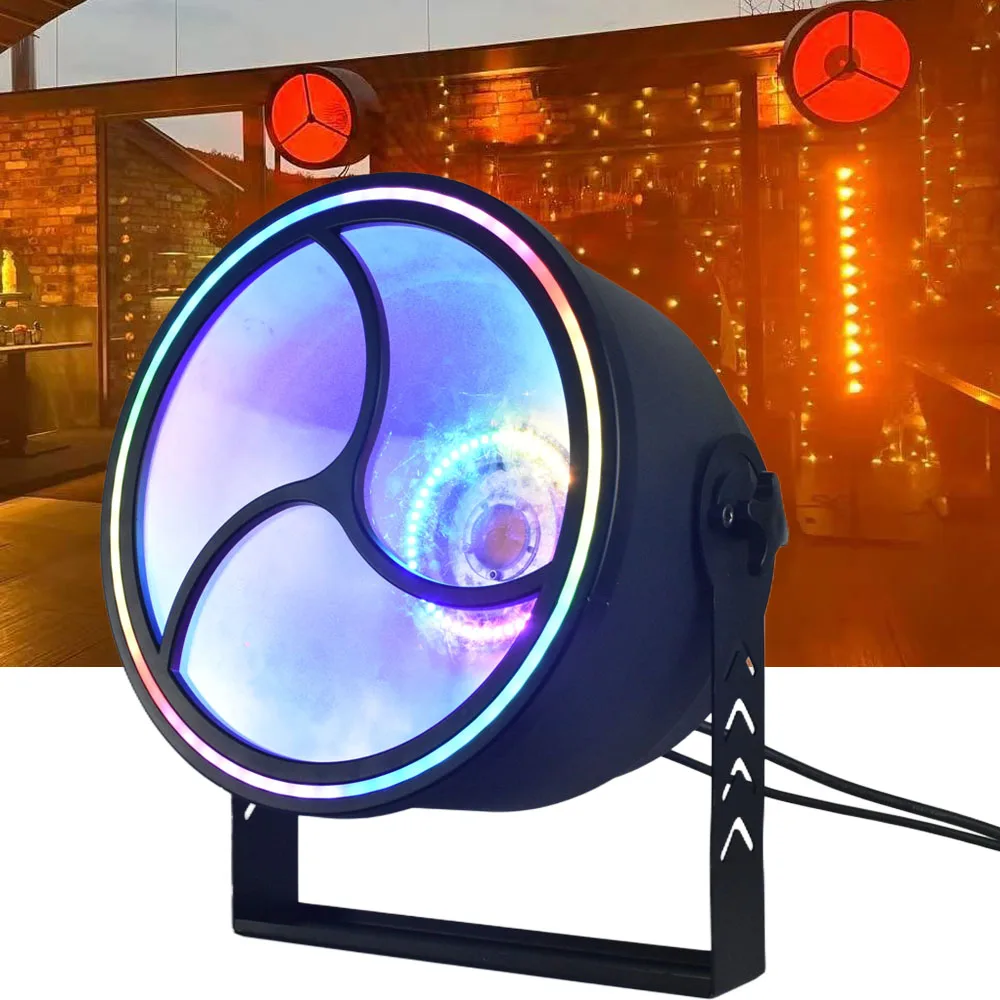 Mini Wash DJ Lighting Warcraft Retro Light 200W Cob Background Ring Circle Effect Stage Lighting Equipment for Concert Club Bar