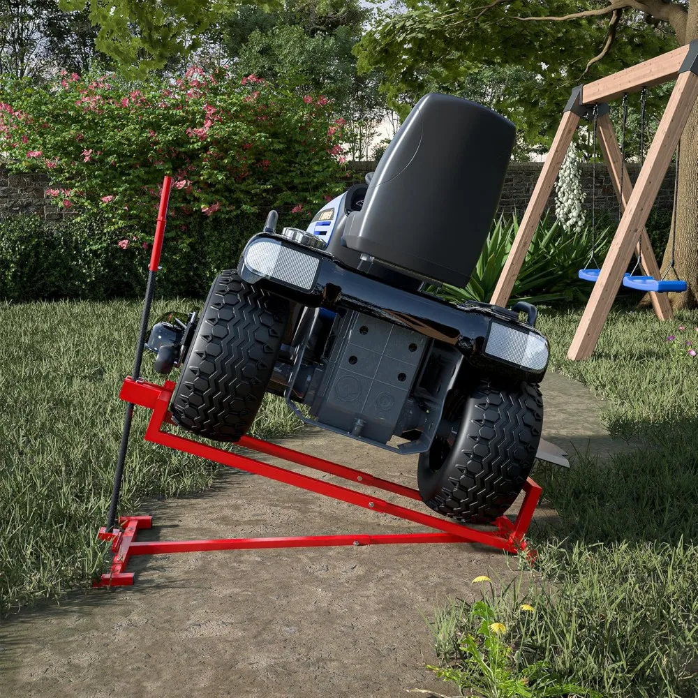 مقبس رفع جزازة العشب تلسكوبي بسعة 880 رطل، أداة رافعة صيانة جرار الحديقة باللون الأحمر