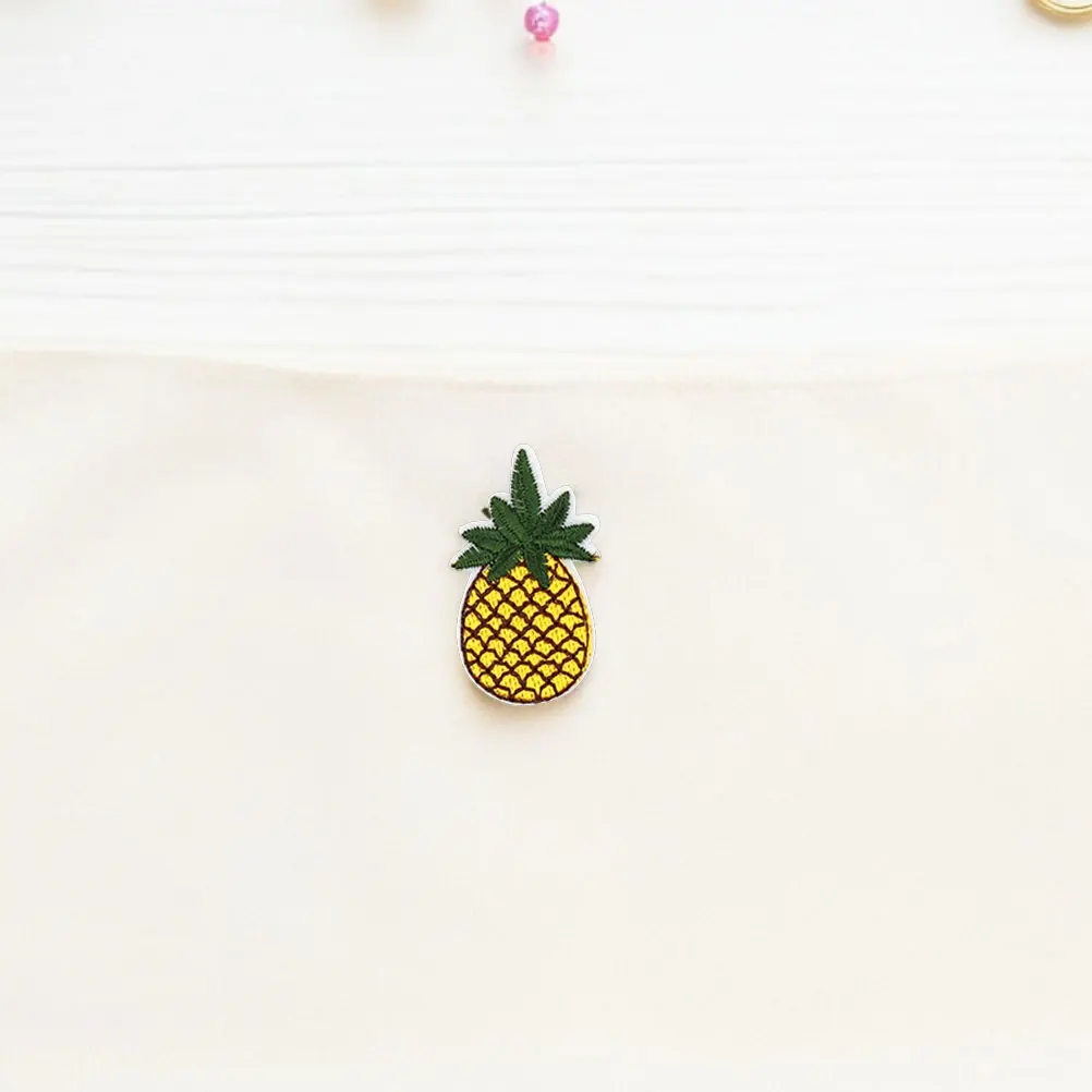 

10PCS Pineapple Embroidery Patches Cute Applique Badges Sew On Fabric for Clothes Coats Bags Iron Decorative Cartoon Fruit