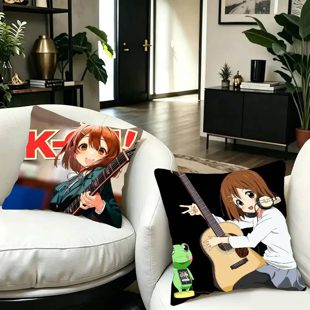 Yui Hirasawa Anime K-ON! Pillow Case Fashion Square Pillowcase Bedroom Sofa Room Ins Decoration Leisure