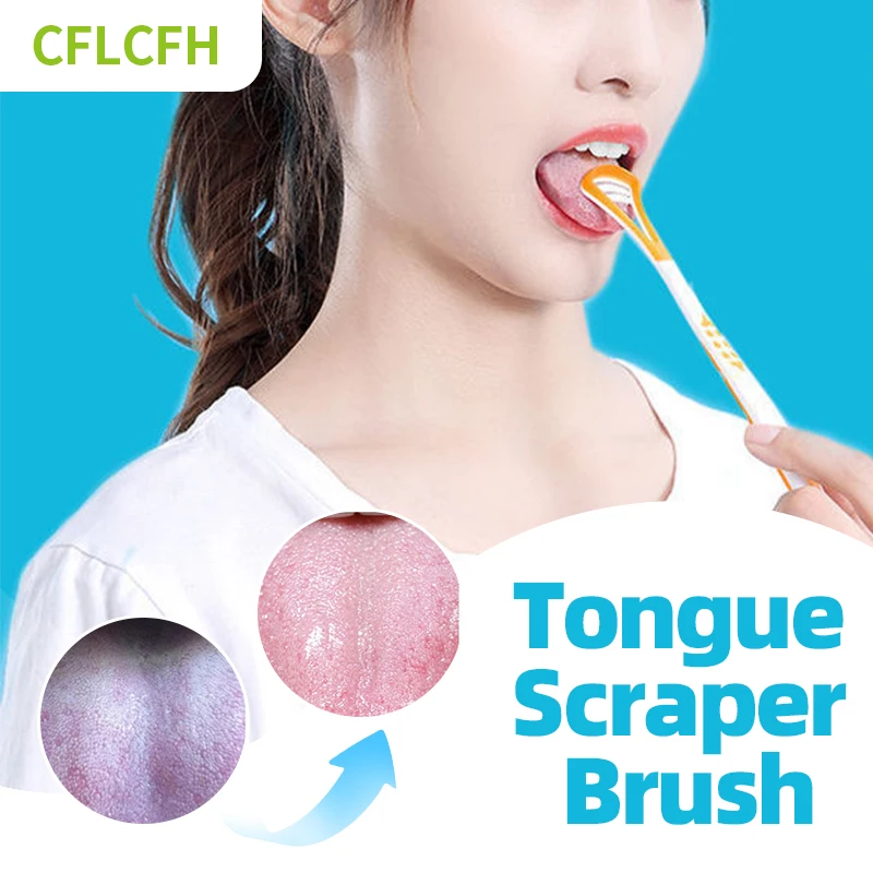 

Tongue Scraper Brush Silicone Tongue Scraping Cleaner Fresh Breath Oral Hygiene Cleaning Brushes Health Care Tools