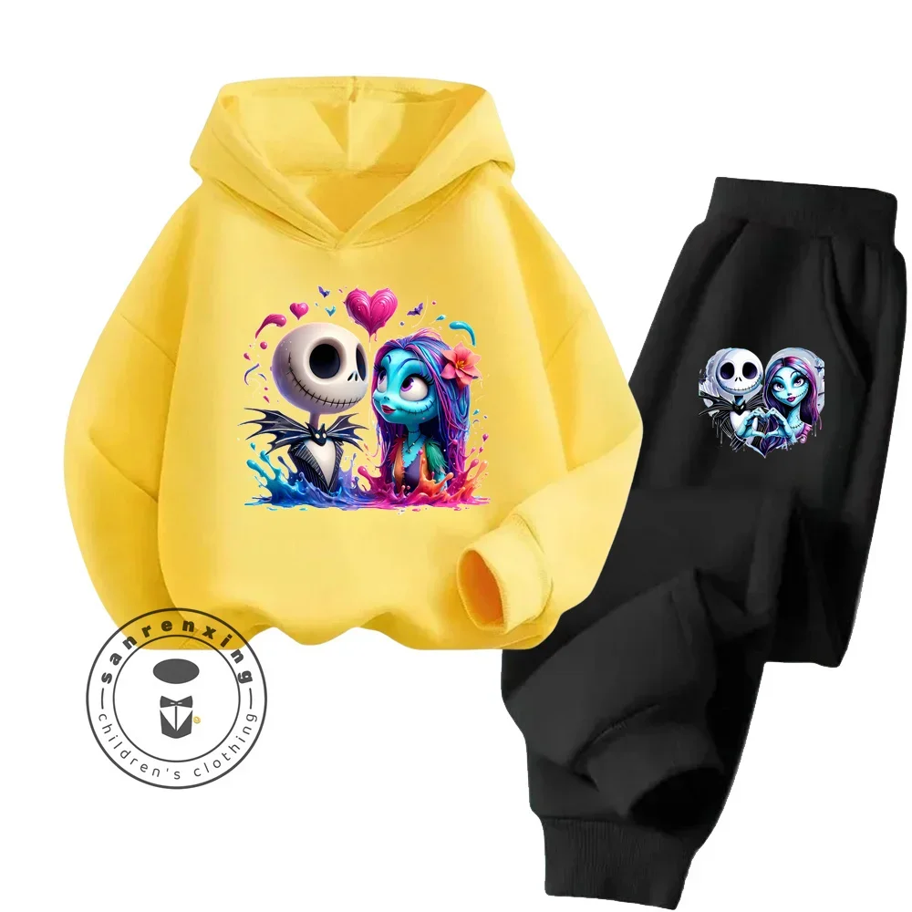 The Nightmare Before Christmas Kawaii Outfit dla 3-14 lat Chłopiec Dziewczynka Śliczne nadruki Idealny jesienno-zimowy uroczy dres uliczny z kapturem