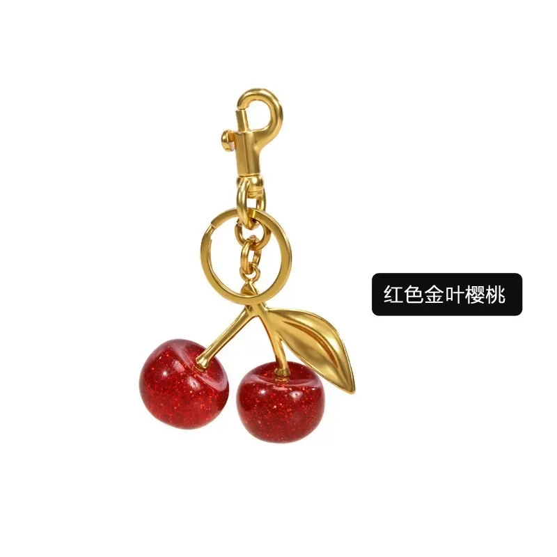 Porte-Clés Rouge Délicieux pour Femme et Homme, Pendentif Fruits d'Été, Cerises, Bijoux, Accessoires de Sac, Cadeau