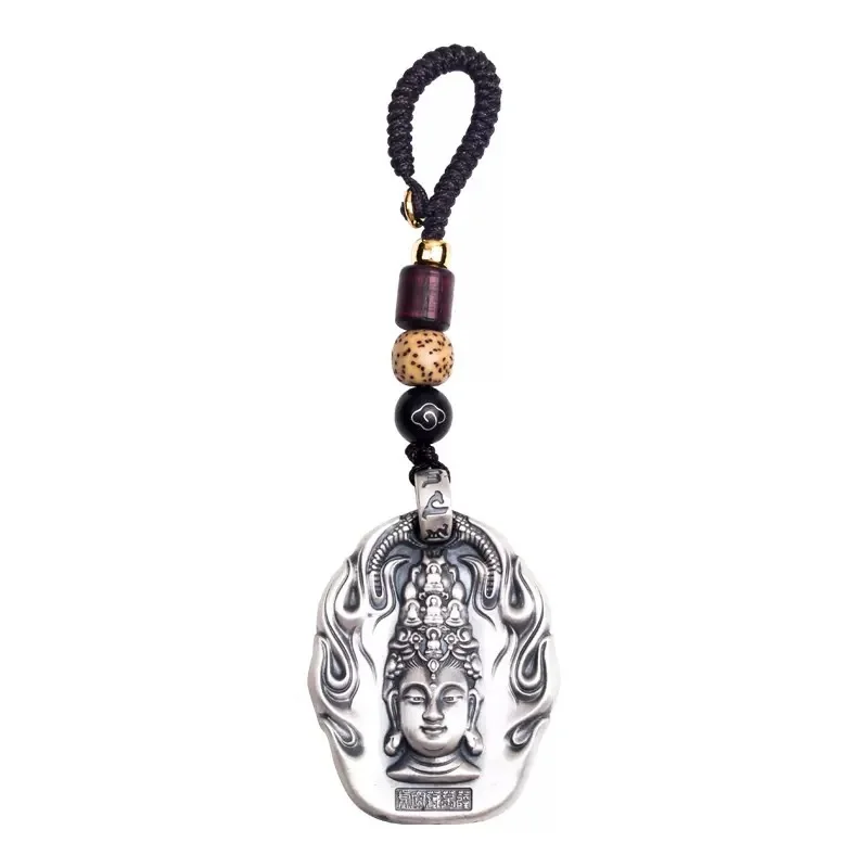 Vintage Relief Tathagata Amitabha Acalanatha Pendant Car Accessories Trendy Hand Woven Keychain Gift For Men Women  Amulet