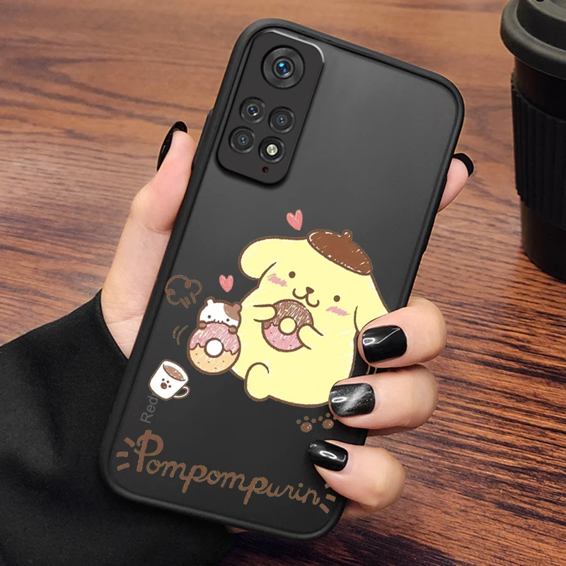 Pudding Dog Sanrio Cartoon Frosted Translucent For Redmi Note 13 12 12S 12T 11 11T 11E 10 10S 9 Pro Plus 5G Soft Phone Case image 3