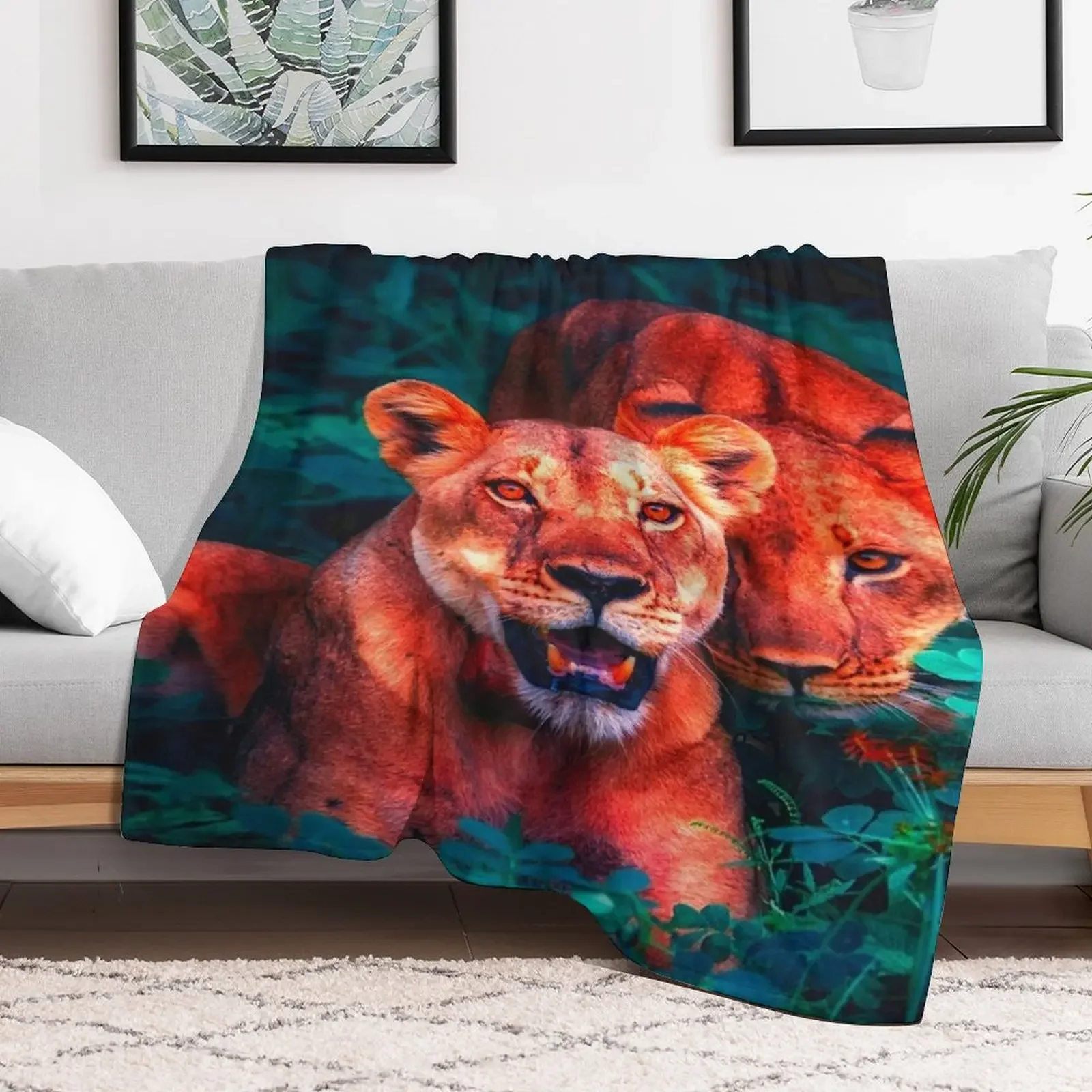 Lioness - The Queen by Cold Wild Throw Blanket Portable Lightweight Blanket for Travel Camping