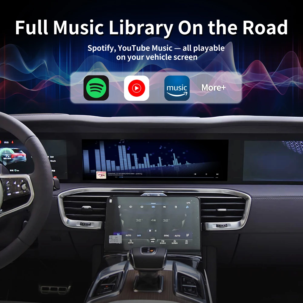 Wireless CarPlay Android Auto Screen Mirroring Interface for Hongqi E-HS9 2021-2024 OEM Screen Upgrade