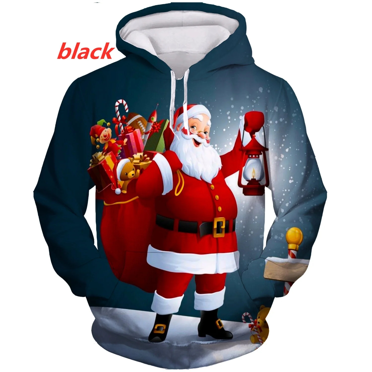 Christmas Fashion Hoodie Men/Women Hip Hop Autumn and Winter Streetwear Hoodies Funny Santa Claus Couples Clothes