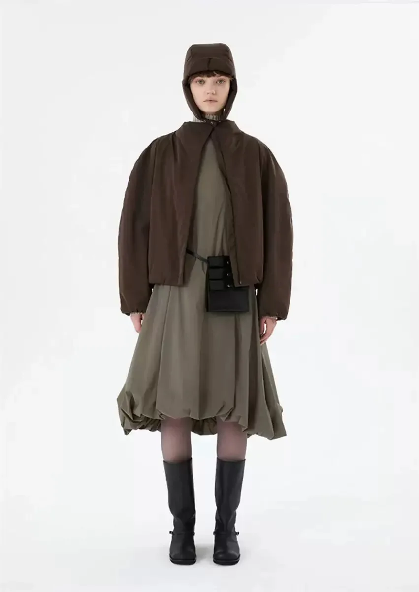 심플한 출퇴근용 면 재킷 스탠드 칼라 다용도 여성용 가을 겨울 신상품